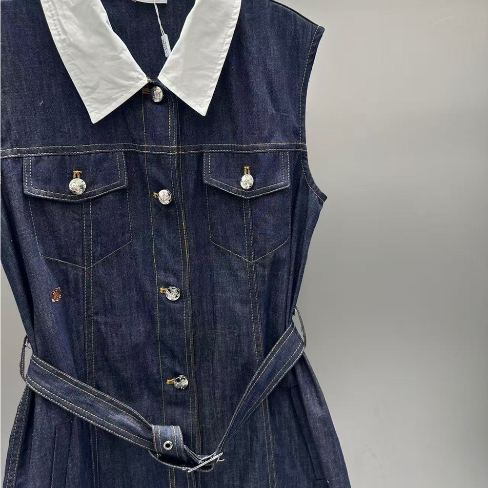 Celine embroidered denim dress - Picture 7 of 7